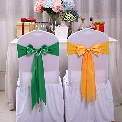 25 Stück Satin Spandex Stuhlhussen Band Bänder Stuhl Raffhalter für Party Bankett Dekor Hochzeit Dekoration Knoten Stuhl Schleife Schärpen