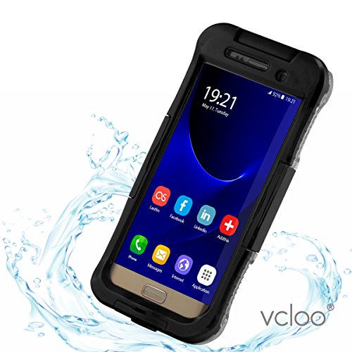 vcloo Galaxy S7 Edge Waterproof Case, S7 Edge Underwater Case, Dust Proof,Snow Proof, Shock Proof,Dirt Proof, Heavy Duty Protective Durable Case Cover with Charge Port for Galaxy S7 Edge (Black)