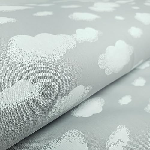Tecido Tricoline Estampado Teksana Várias Estampas - Por Metro - 100% Algodão - 1m x 1,5m (CINZA NUV