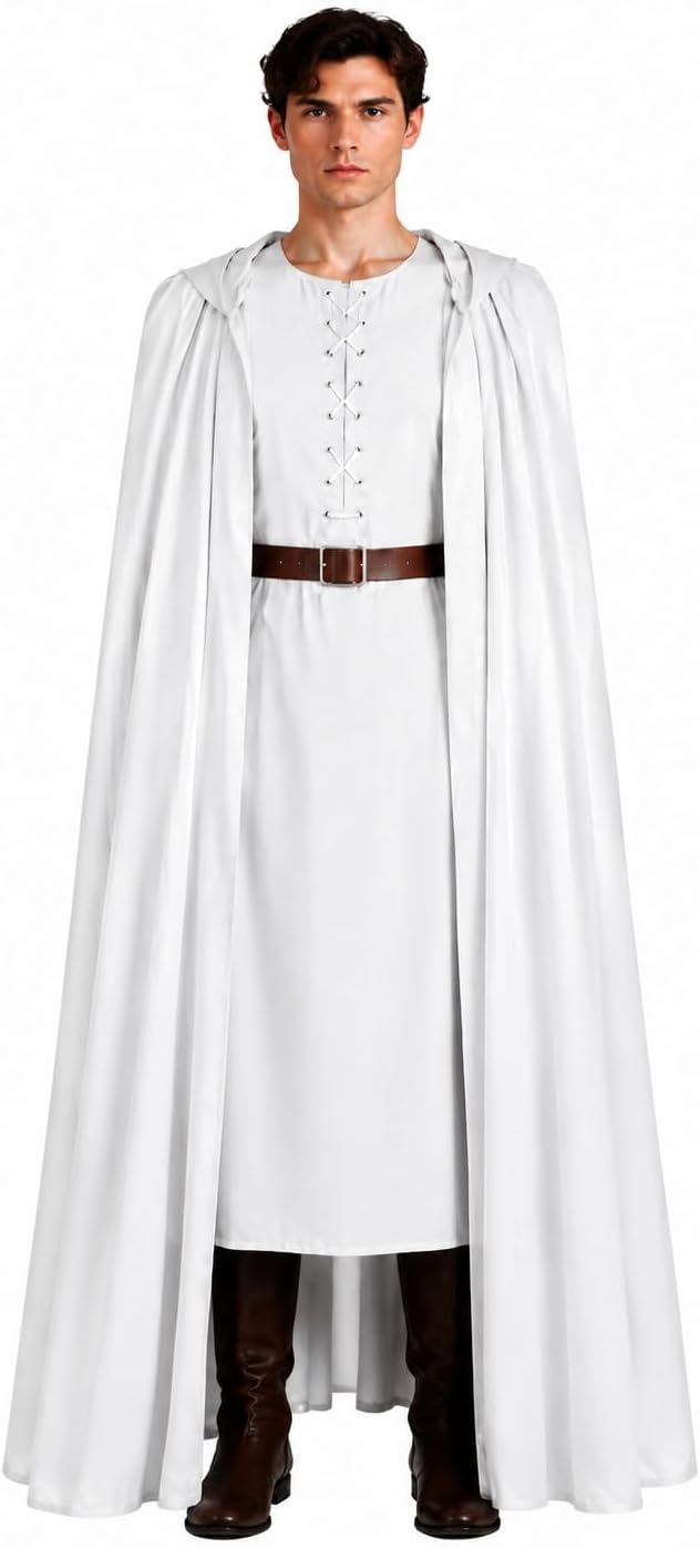 Adult Gandalf Cosplay Costume Gandalf Wizard Robe Cloak Robe Hooded Cloak Outfits for Halloween Carnival Party