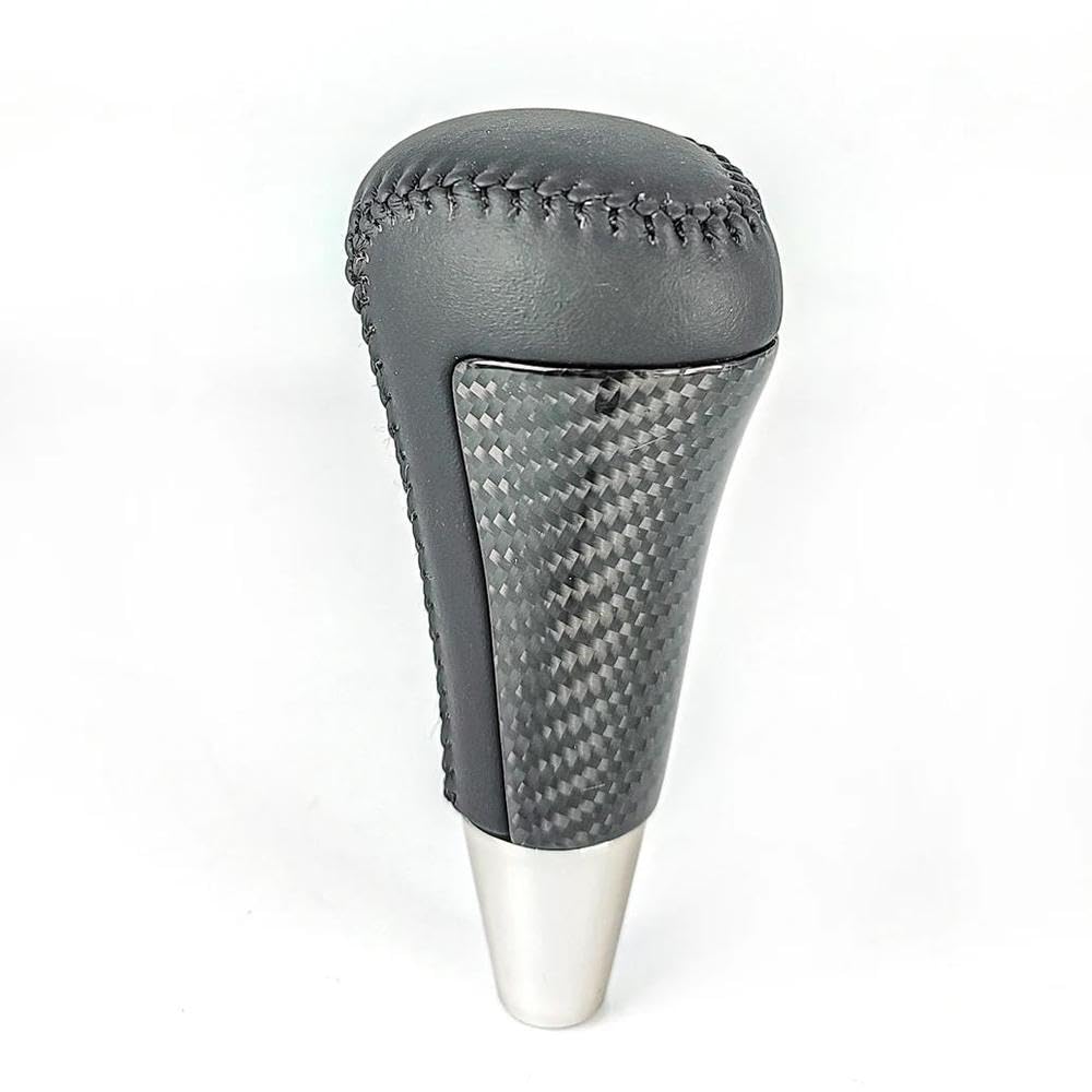 Sxqpocar Black Leather Real Carbon Fiber Gear Shift Knob For Lexus Lx570 2007-2013 Gear Ball Head Shift Lever Head(Black)