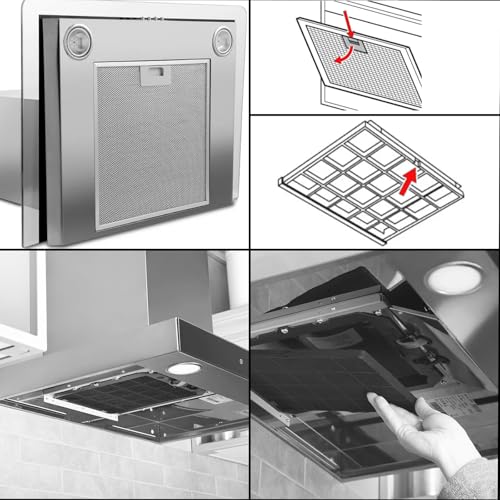 SPARES2GO Charcoal Filter for Zanussi ZHC62352X ZHC92352X ZHB60460XA ZHB90460XA ZHB92670XA ZHB62670XA Cooker Hood (Single Unit) - Image 4