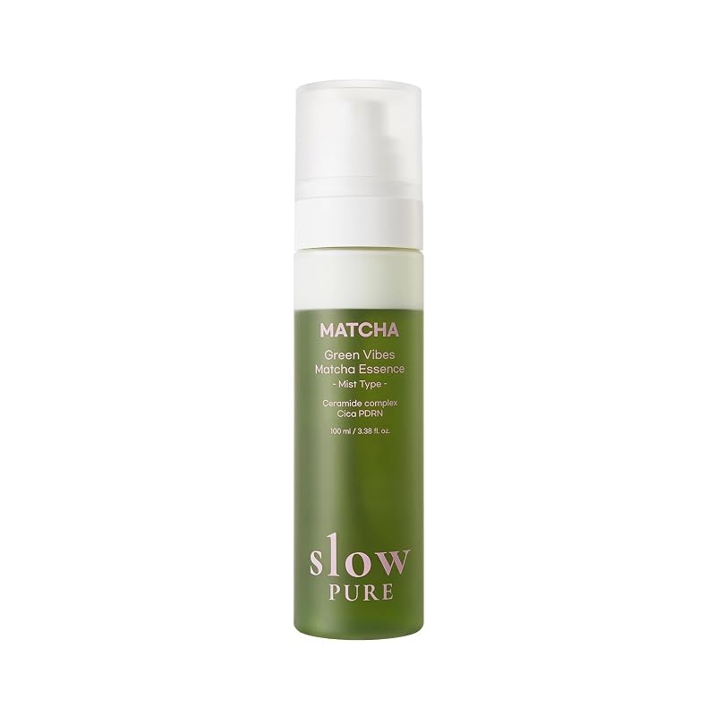 Bruma facial de essência slowpure Green Vibes MATCHA, com 50,9% de água de matcha de Jeju, CICA PDRN e complexo de 5 ceramidas, 100 mL
