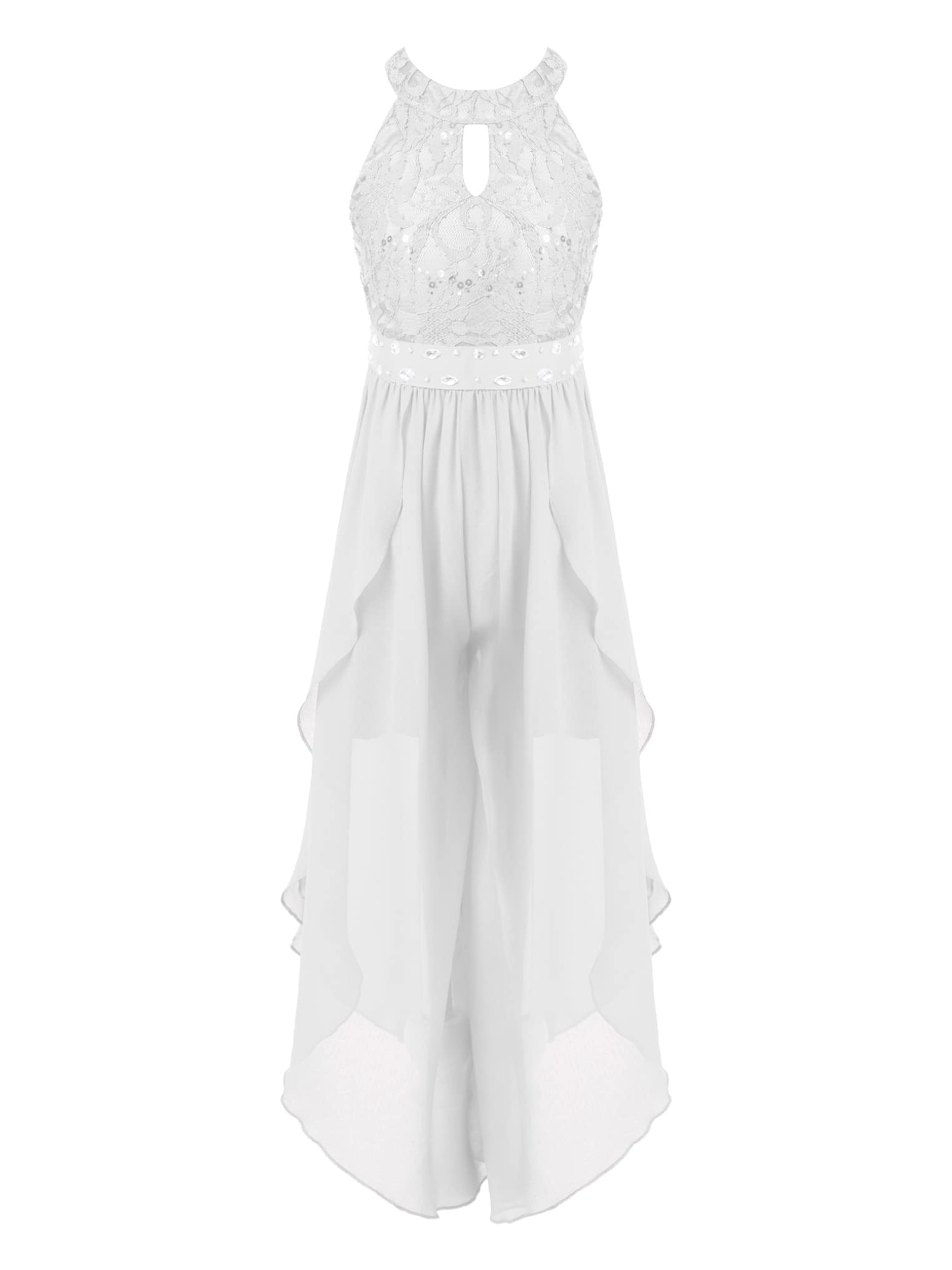 Oyolan Mono de Fiesta Niña de Pantalones Cortos y Capas Vestido Elegante de Vestir Volante Mono Formal de Gasa Vestido Princesa de Boda Ceremonia