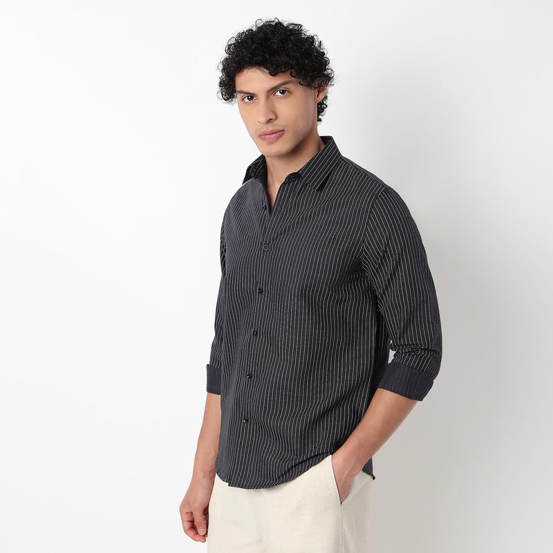 Image of Mens Striped Slim Fit Cotton Casual Shirt | Full Sleeves Mens Shirts | Stylish Shirt for Men