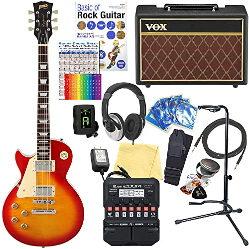 エレキギター 左利き 初心者セット レスポール スタンダード タイプ VOXアンプ付18点セット Blitz BLP-450 LH CS 【ZOOM G1Four マルチエフェクター付】