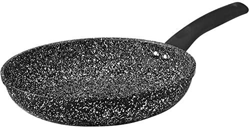 Black Granite Marble Coated Non Stick Frying Pan for Gas, Electric & Induction Hob (28 cm Granite)