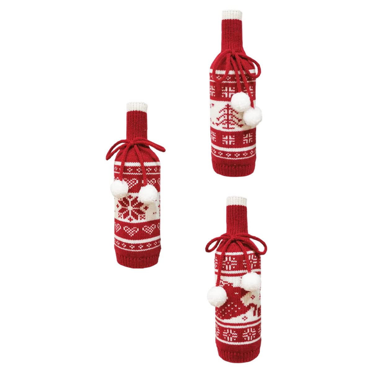 TOYANDONA 9pièces Housses Décoratives De Bouteille De avec Motifs De Sapin Renne Et De Lavable pour