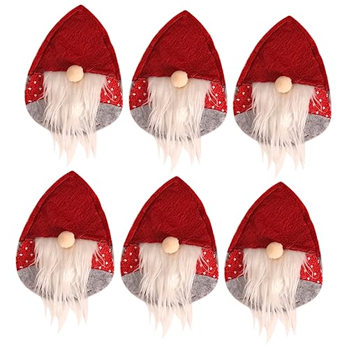 HOLIDYOYO 6 Piezas Juego de Cubiertos de Navidad cucharón Porta Cubiertos para Fiesta cucharas navideñas manteles navideños Titular de Cubiertos de Navidad Titular de la vajilla de Navidad
