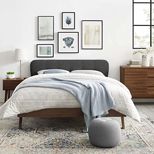 Modway Gianna Tufted Upholstered Fabric Queen Platform Bed In Gray #TOP2