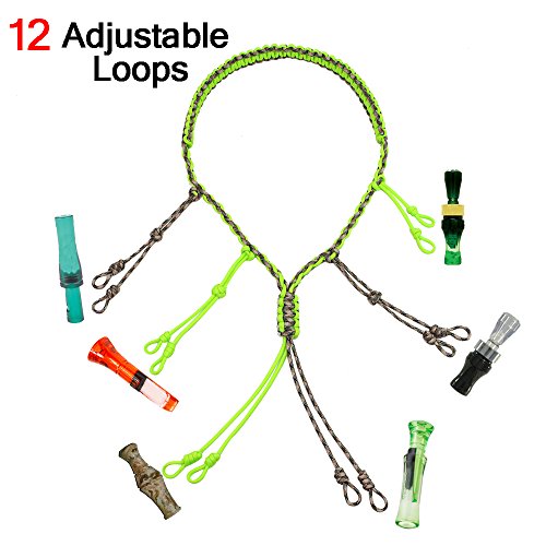 Pskook Duck Call Lanyard Paracord Hunting Goose Calls 12 Adjustable Loops Outdoor Predator Gear For Pheasant Waterfowl Hand Braided Necklace #TOP2