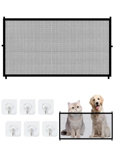 FUGLUS 1 pezzo Griglia di protezione per scale per cani, 180 x 72 cm, senza foratura, con 6 ganci adesivi, senza foratura, per cani e cani