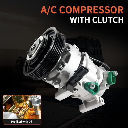 Image of A /C Air Conditioner Compressor with Clutch Fit for 2012-2017 Hyundai Accent | for 2012-2017 Kia Rio 1.6L L4,Replaces 977011R100,977011R100DR,977011W600 with (Automatic Temperature Control) CO 20765C
