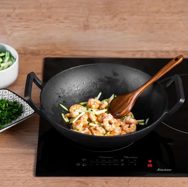 Cuisiland 14.25-Inch Pre-Seasoned Cast Iron Wok – Flat Bottom Stir Fry Pan with Dual Handles – Versatile Heavy-Duty Cookware for Gas, Electric, Oven, Grill, and Campfire Cooking by Cuisiland - Image 7