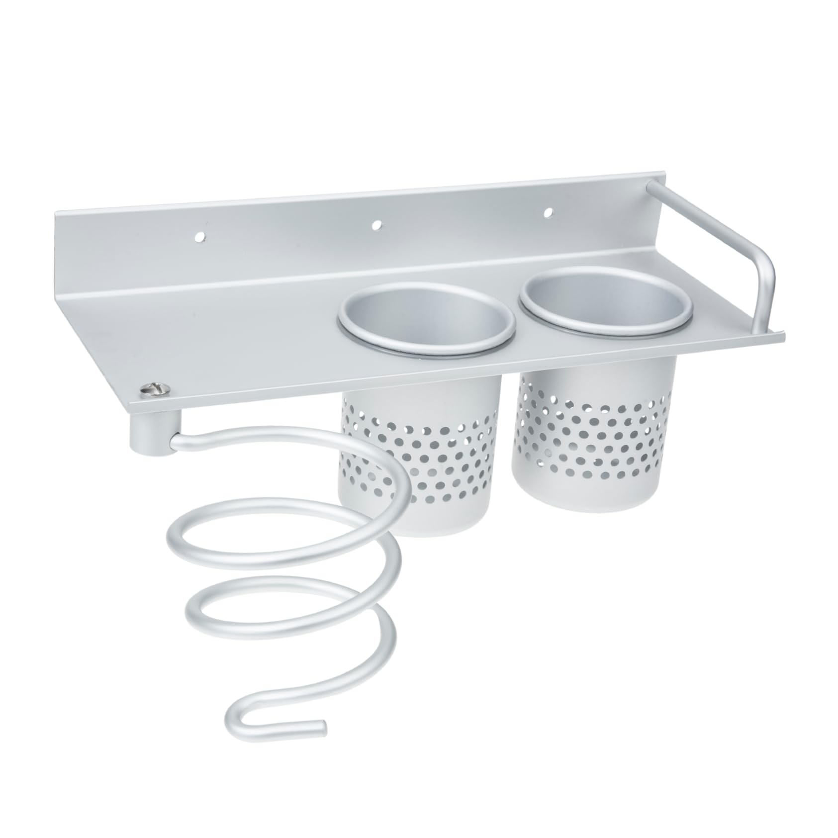 Homoyoyo Selbstklebender Haartrocknerhalter Platzsparend und Modern aus Aluminium Wandmontage Frei von Bohren Praktischer Organizer für Badezimmer für Föhn und Lockenstab