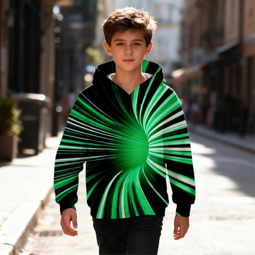 Image of Belovecol Boys Hoodies 3D Printed Hooded Sweatshirts with Pocket for 6-16Y | Pullover Hooded Style Pattern All-over Printed Long Sleeve Non-Fleece Soft Lightweight Tops for Kids