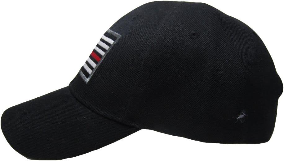 AES Lot of 6 Thin Red Line USA Fire Department American Black Embroidered Cap Hat