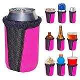 Koldera Kooleyo 12 oz, 16oz, 20oz Insulated Can Cooler – Universal Stretch to Fit All Neoprene | Collapsible Cup Sleeve | No-Drip | Beer, Soda, Bottle, Pint Glass, Slim Can, Coffee Cover | Magenta