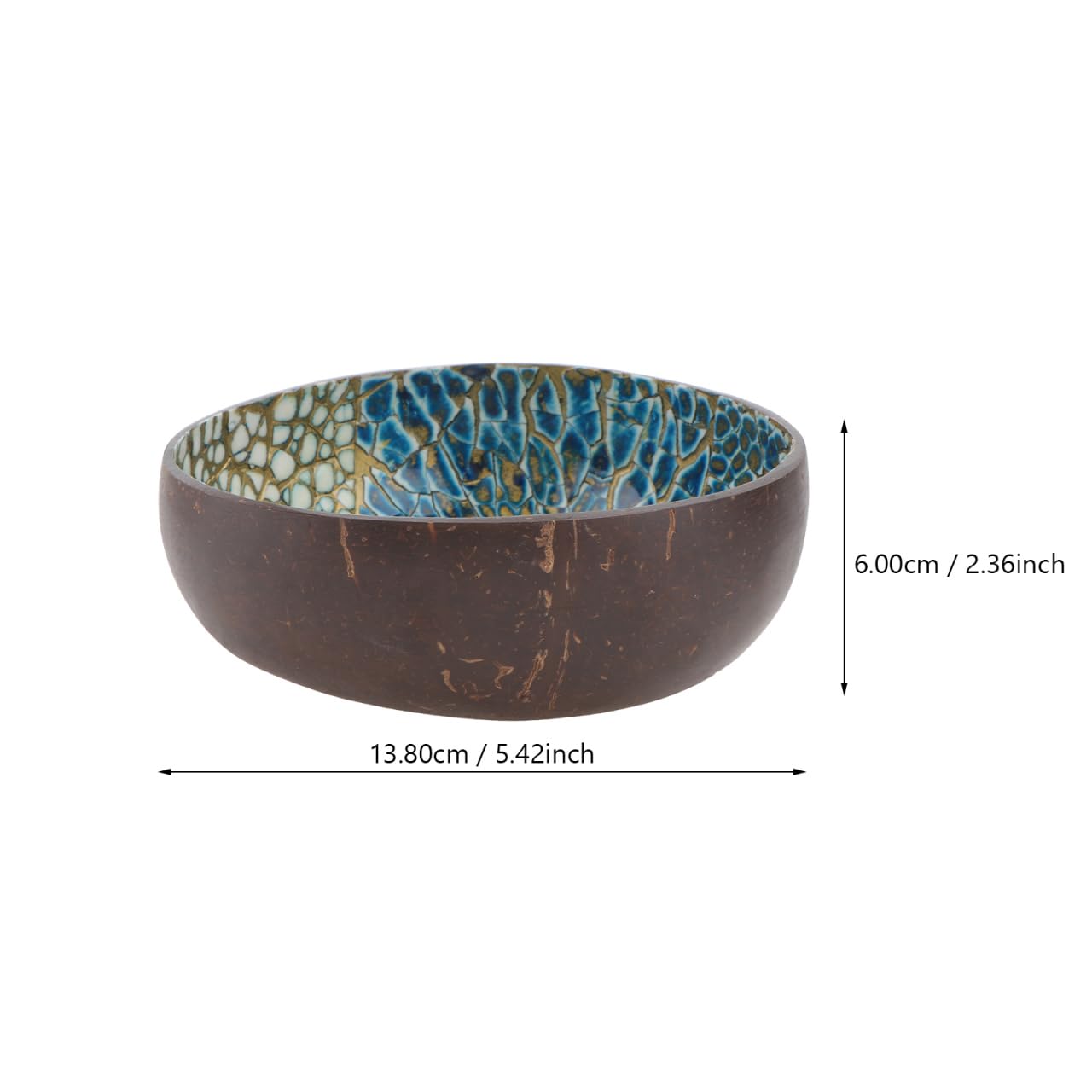 Bol En Coque De Noix De Coco Naturel - Déco De Maison, Rangement Pour Clés, Bijoux, Bonbons (motif Fleurs)