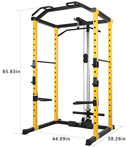 image for HulkFit 1000-Pound Capacity Multi-Function Adjustable Power Cage with 