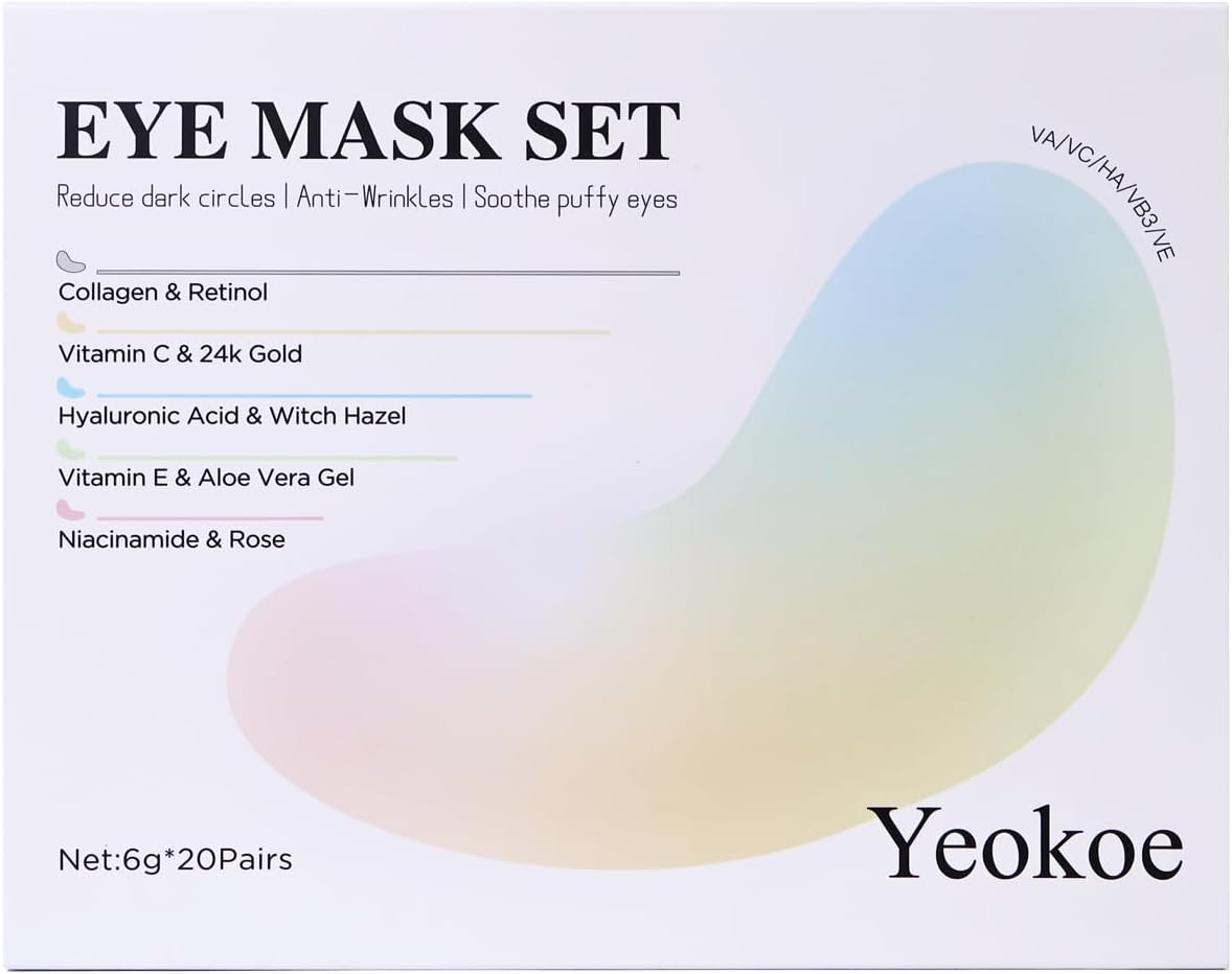 1.Diverse Formulas, Specific Solutions Our eye masks come in five different formulas (Collagen & Retinol Eye Patches + Vitamin C & Gold Eye Patches