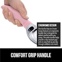 Vista 3 de GORILLA GRIP Cuchara de helado resistente sin BPA, mango ergonómico cómodo, cuchara de grado profesional para porciones redondas perfectas