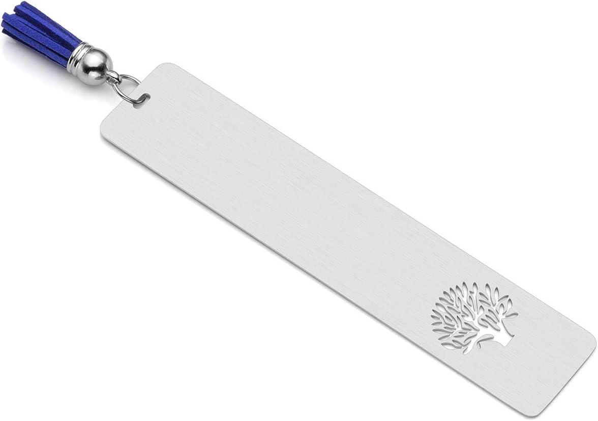 Stainless Steel Bookmarks Silver Hollow Life Tree Book Marker Solid Bookmark