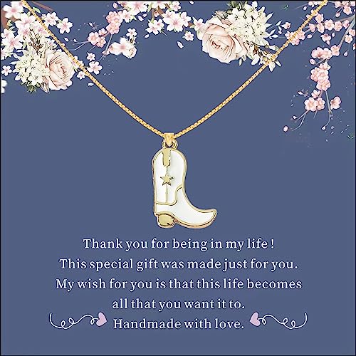 Cowgirl Country 14k Western Cowboy Boot Necklace Jewelry for Women - Perfect Western Jewelry for Women Cowgirl