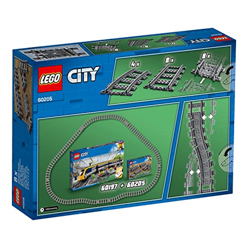 LEGO 60205 City Pack de Rails, Ensemble d'Accessoires d'Extension City Train (Lot de 2)