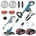 Rasentrimmer für Makita-Akkus mit 4 Klingentypen, Rasentrimmer mit Akku 2 4,0Ah und Unkrautbürste, 4-in-1 Akku Freischneider-Rasenkantenschneider für Garten Trimming, 180° Faltbar, 90° Trimmwinkel