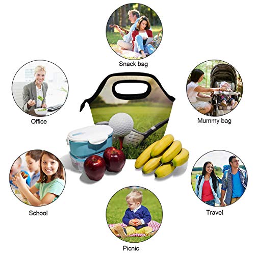 Naanle Sport Golf Insulated Zipper Lunch Bag Cooler Tote Bag For Adult Teens Kids Girls Boys Men Women, Sport Lunch Boxes Lunchboxes Meal Prep Handbag For School Office #TOP1