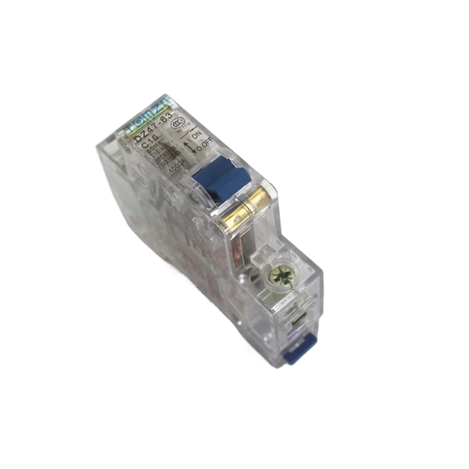 TBZOQAID 1P 16A Transparent case Mini Circuit Breaker MCB