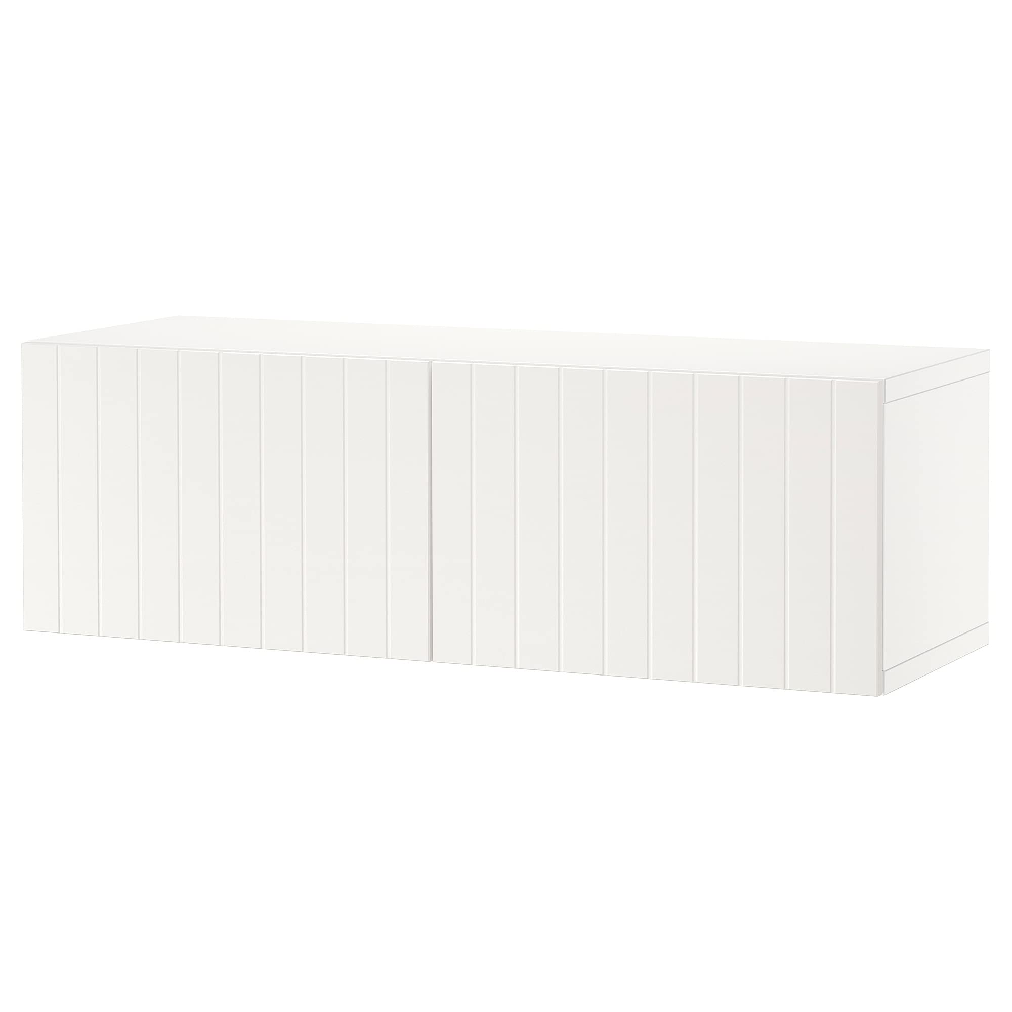 BESTÅ Étagère avec portes façades Sutterviken blanc design épuré ProTuning 120x42