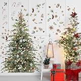 98 Pcs Large Christmas Tree Wall Decals 13 x 13.7 Inch Giant Peel Stick Removable Christmas Tree Wall Stickers Rustic Modern DIY Watercolor Decals for Xmas Home Living Room Bathroom Bedroom Decor