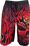 Spiral - Skull Blast - Allover Swim Shorts Black - L