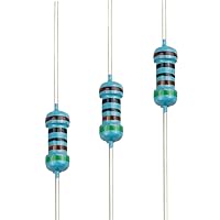 Vista 29 de 100pcs 1 ohm Resistor 1/4w (0.25 W) Resistencia fija de película metálica de tolerancia ±1%, múltiples valores de resistencia opcional