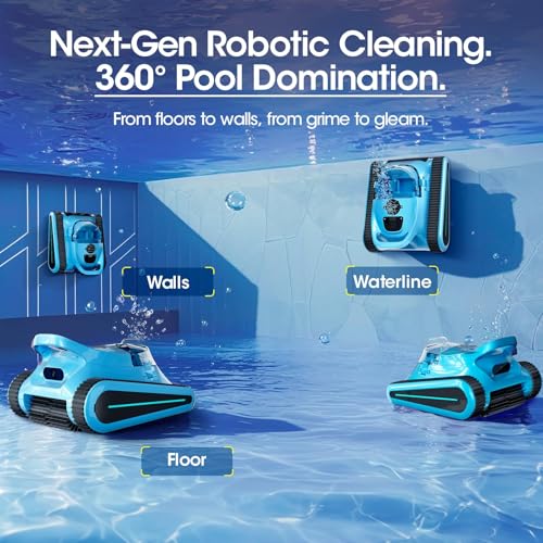 Cordless Robotic Pool Cleaner, Pool Vacuum 180W Brushless Motor, 45000Pa Suction, Wall & Waterline Climbing, Auto Path Mapping, for Pools up to 2150 Sq.Ft. by Nepturox - Image 4