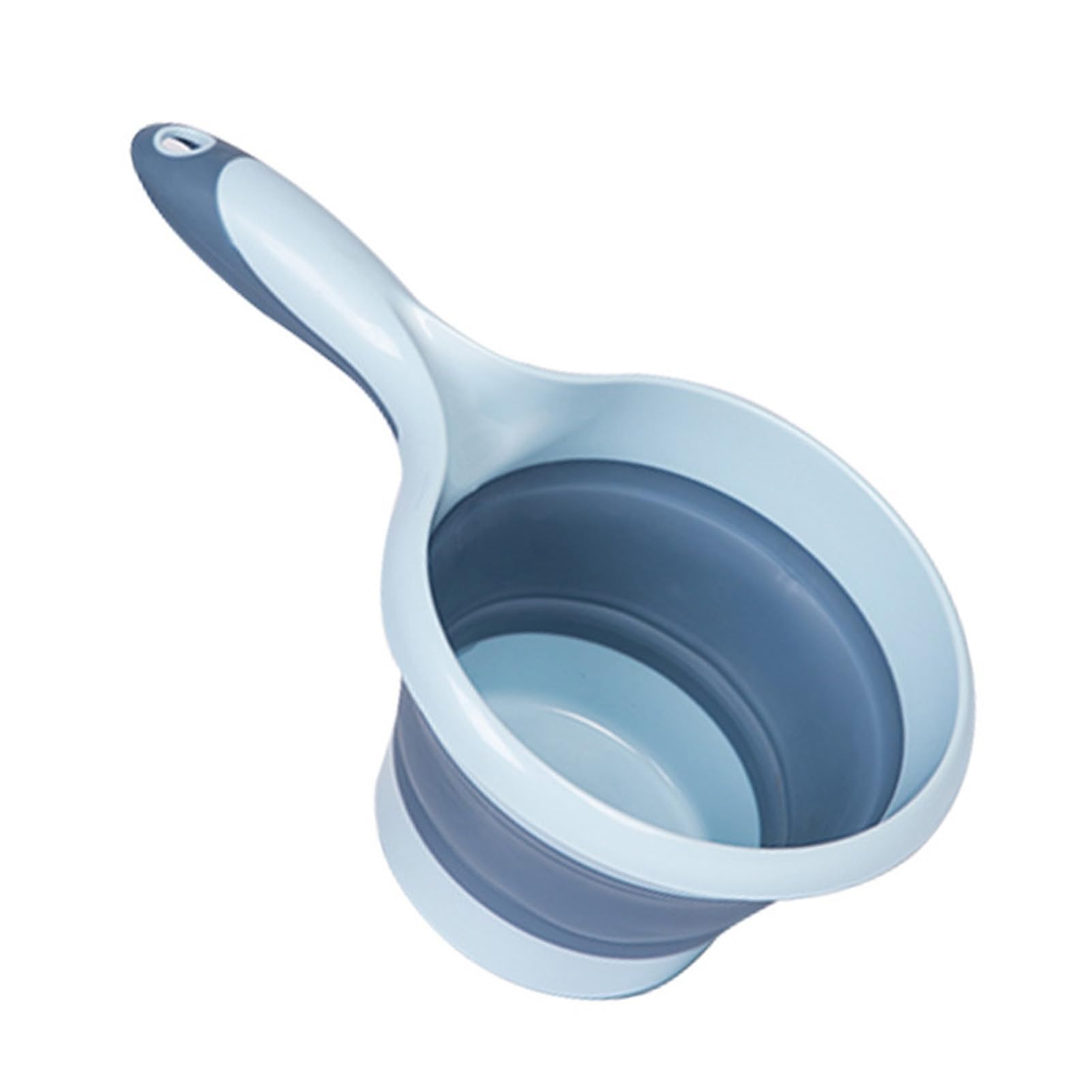 JTLB Folding Water Ladle Multifunctional Hangable Collapsible Bath Ladle for Kitchen Bathroom (Blue)