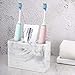 Luxspire Electric Toothbrush Holder, 3 Slots Large Marble Toothbrush Toothpaste Stand, Resin Storage for Bathroom Accessories Vanity Counter Sink Organizer Caddy Marble Style- Ink White
