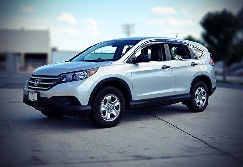 WellVisors Window Visors Wind Deflectors Compatible with Honda 2012-2016 CRV with Chrome Trim Rain Guards 3-847HD014