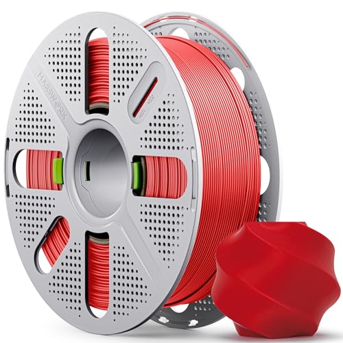 MarsWork PLA Basic Pre-Dried Filament with Quick-Swap Reusable Spool 1kg (2.2lbs) 1.75mm 3D Printing Filament Compatible with Bambu Lab 3D Printers Red