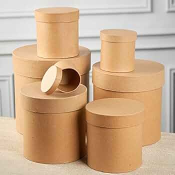 【PAPIER-MACHE STORAGE CONTAINER】 Amazon.com: Factory Direct Craft Set of 7 Paper Mache Round