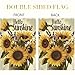 Tomhong Hello Sunshine Sunflower Garden Flag 12x18 Inch Double Sided OutdoorYard Banner with Bright Yellow Sunflowers and Lavender Flowers for Spring Summer Garden PatioLawn Decor