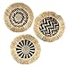 AONYAYBM 3 Pezzi Cestino da Parete Boho, Decorazione da Appendere Alla Parete in Rattan, Arazzo Piatto Rotondo Intrecciato Arte della Parete Cerchio Intrecciato Decorazione da Parete, Cestini da(#1) immagine