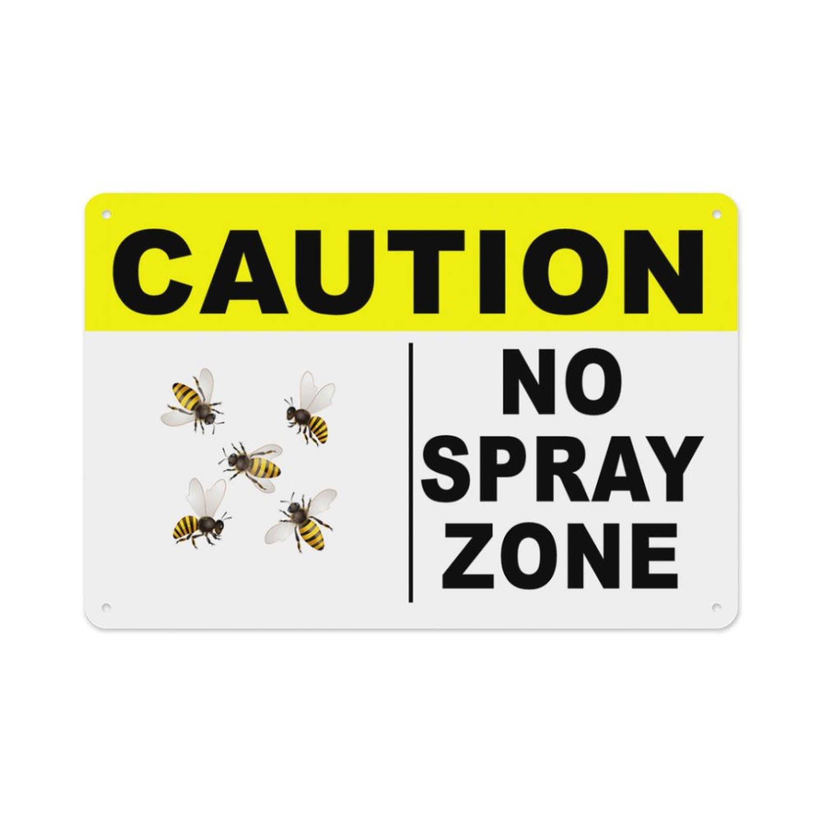 Caution No Spray Zone Aluminum Tin Sign 8×12 Inch, Home Garden Outdoor Wall Plaque