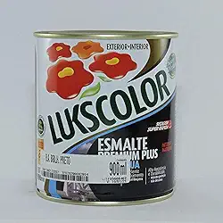 Tinta Esmalte Base Água 900ml Lukscolor - Cores (PRETO BRILHANTE)