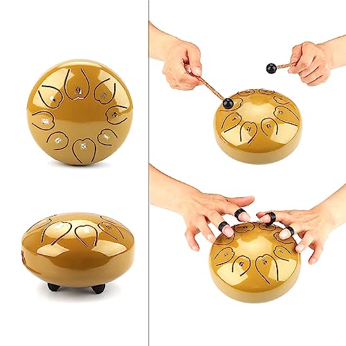 Tambour à langue en acier 8 notes instrument percussion avec maillets - 2