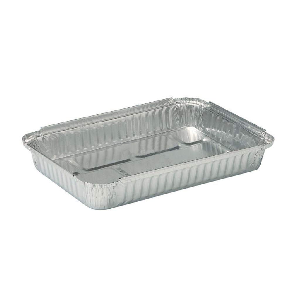 400 uds - Envase/recipiente de aluminio rectangular - Capacidad 2400 ml y tamaño 325x260x40 mm - Bandejas desechables y reciclables, apto para altas temperaturas