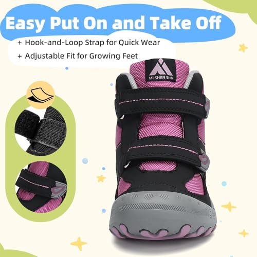 Image of Mishansha Kids Water Resistant Hiking Boots, Boys Girls Anti Collision Anti-Skid Athletic Outdoor Ankle Adventure Trekking Shoes