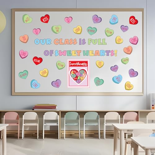 Whaline 69 peças para decoração de quadro de avisos para o dia dos namorados, recortes de papel de c